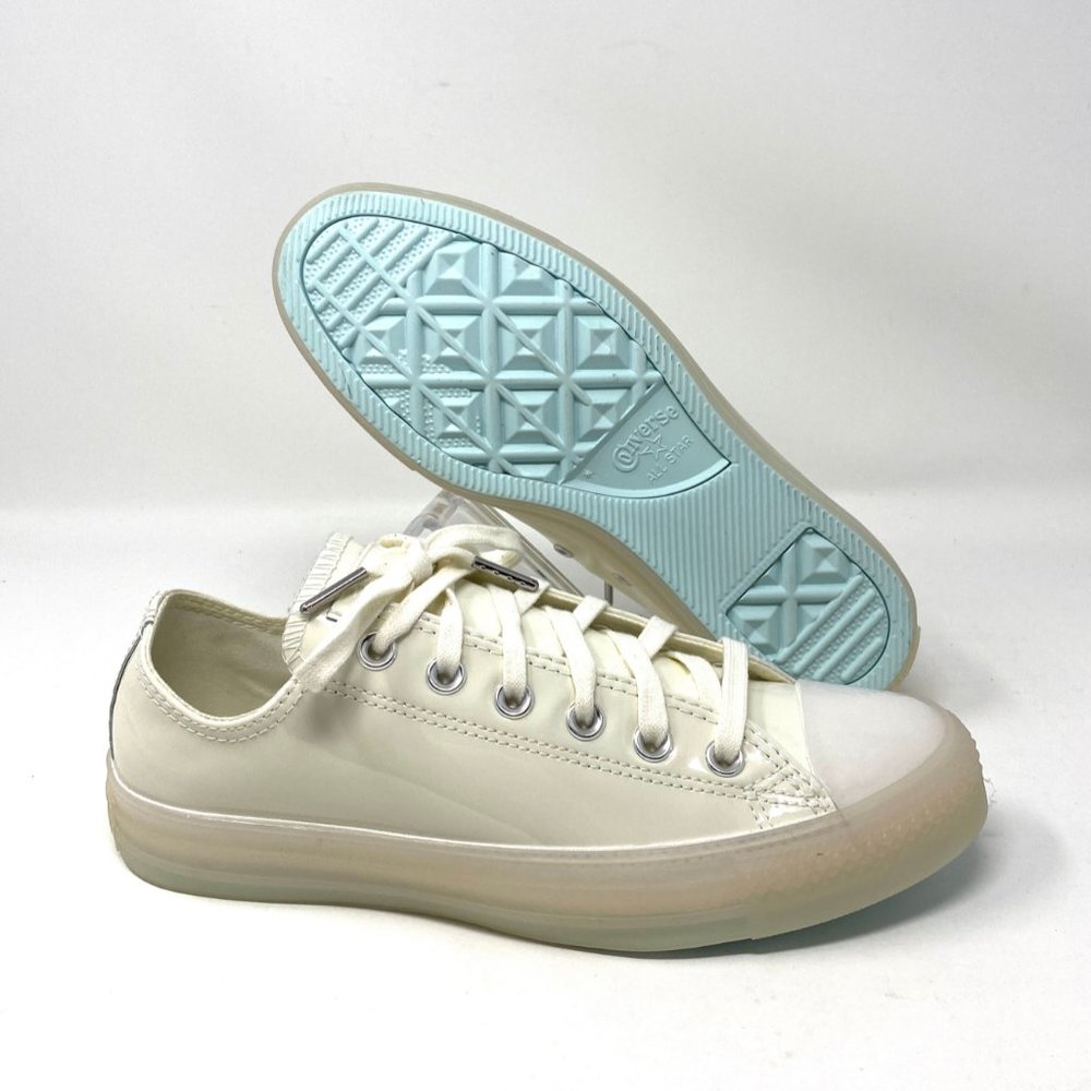 💖MEGA SALE💖Converse CTAS White Patent Leather Casual Shoes Women's 7.5 165605C - Picture 4 of 10